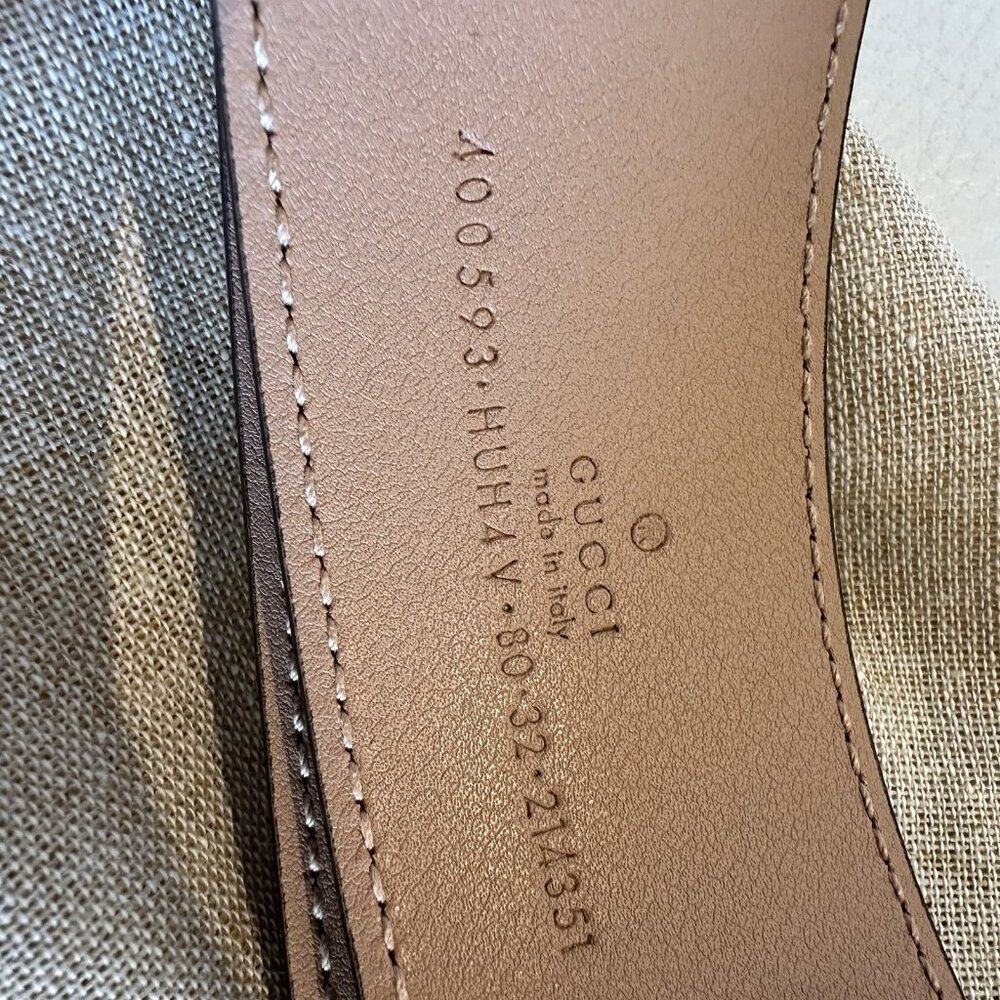 NEW Gucci Gucci GG Marmont Wide Belt 80 CM 32 In Pink Brown GG Supreme - Picture 9 of 9